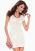 Lustrous Lace Applique Bodycon Dress Creamy White